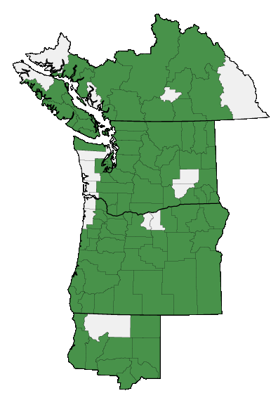 Map of where plant is found