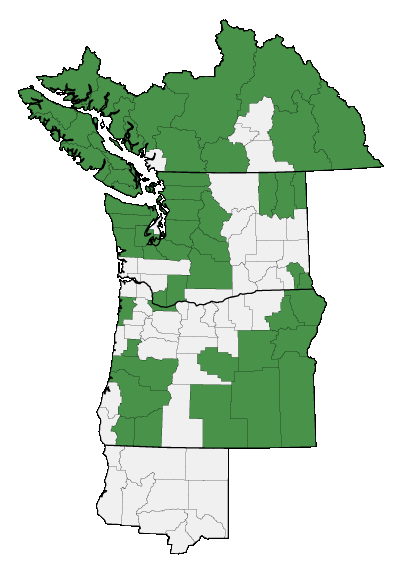 Map of where plant is found