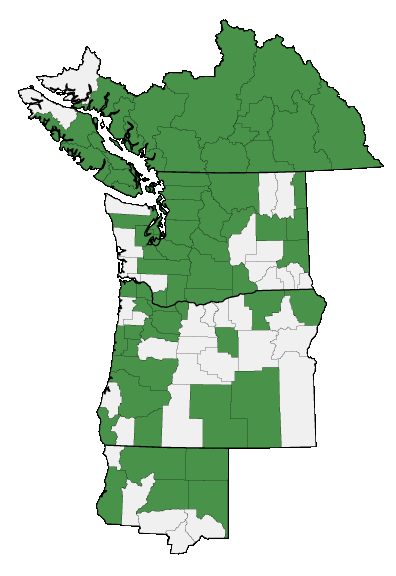 Map of where plant is found