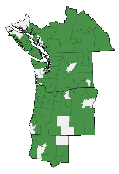 Map of where plant is found