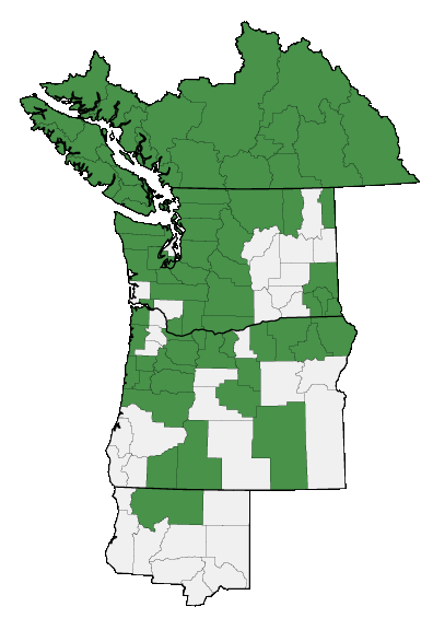Map of where plant is found