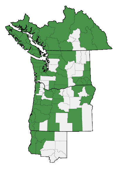 Map of where plant is found