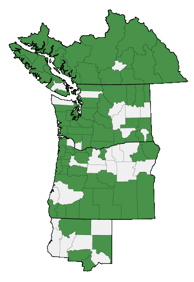 Map of where plant is found