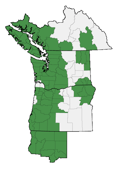 Map of where plant is found