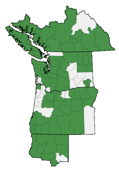 Map of where plant is found