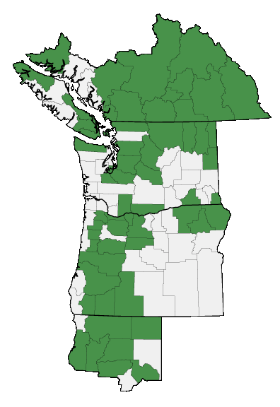 Map of where plant is found