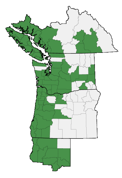 Map of where plant is found