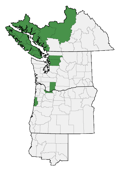 Map of where plant is found