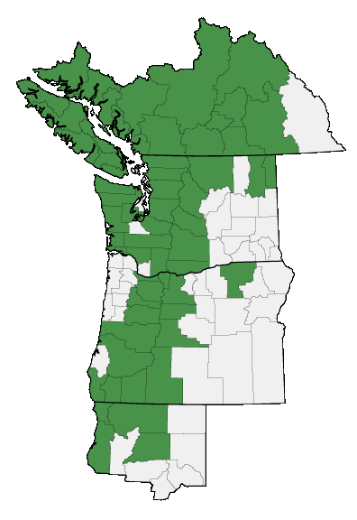 Map of where plant is found