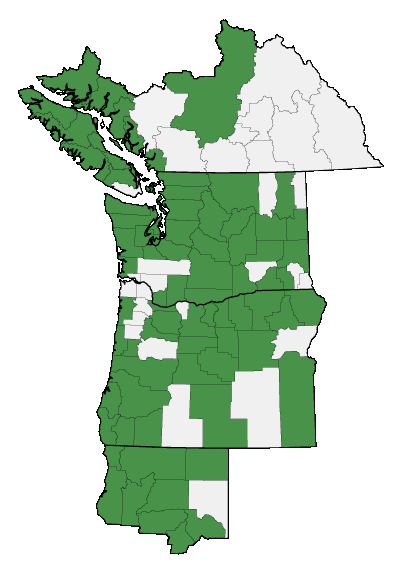 Map of where plant is found