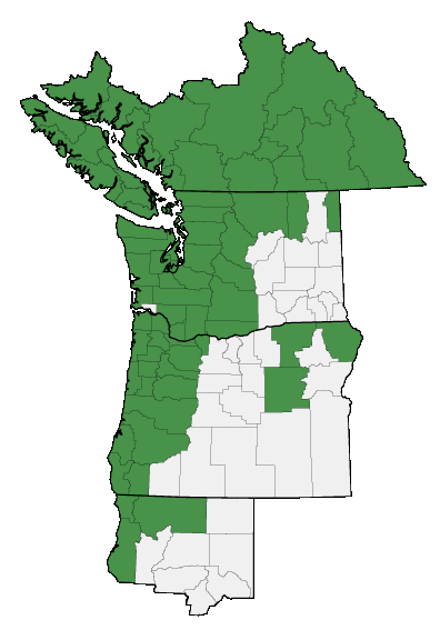 Map of where plant is found