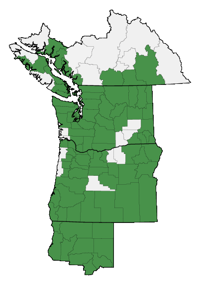 Map of where plant is found
