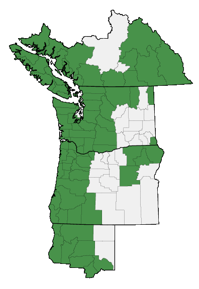 Map of where plant is found