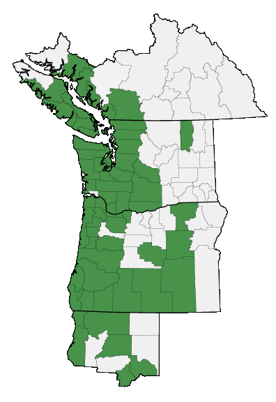 Map of where plant is found