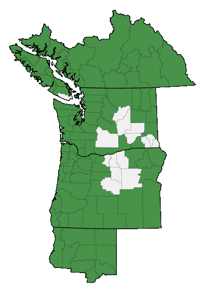 Map of where plant is found