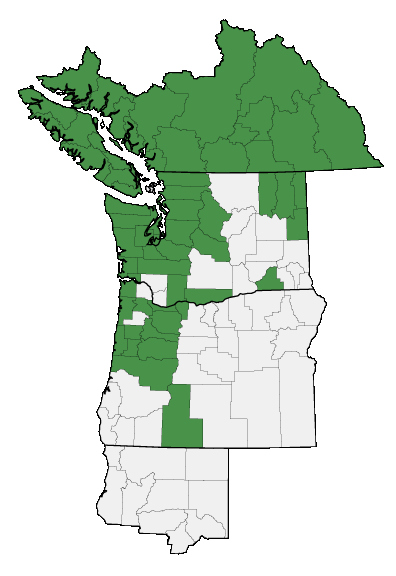 Map of where plant is found