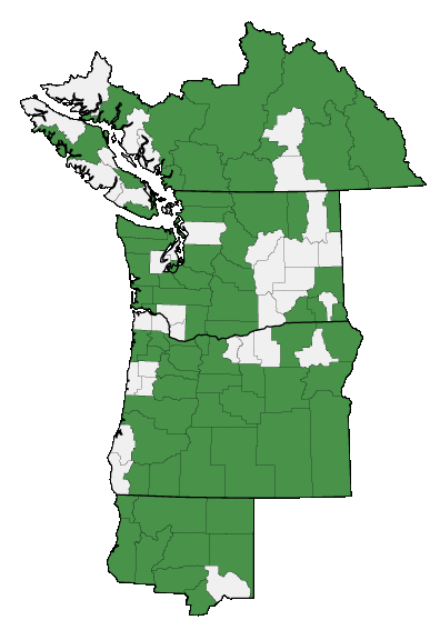 Map of where plant is found
