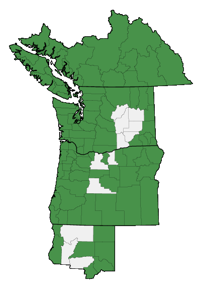 Map of where plant is found