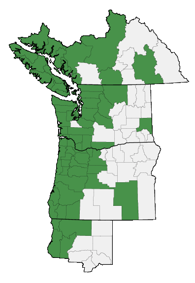 Map of where plant is found