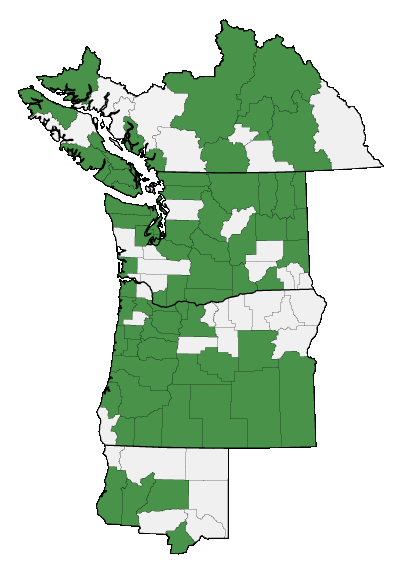 Map of where plant is found