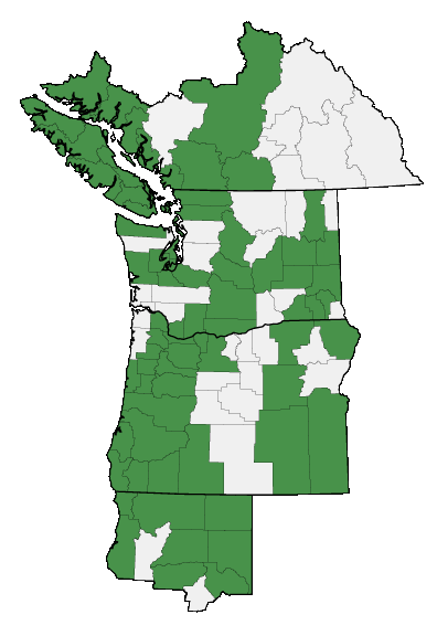 Map of where plant is found