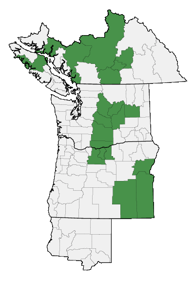 Map of where plant is found