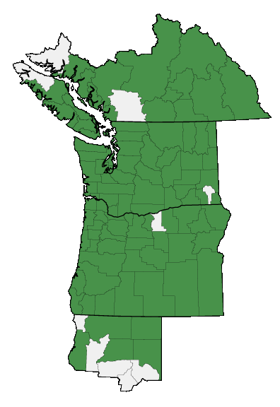 Map of where plant is found