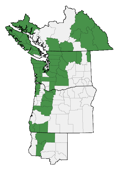 Map of where plant is found