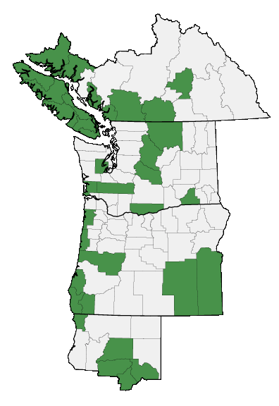 Map of where plant is found