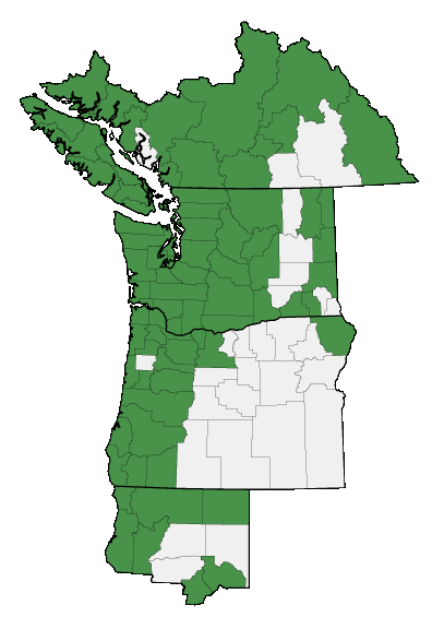 Map of where plant is found