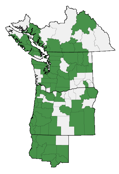 Map of where plant is found