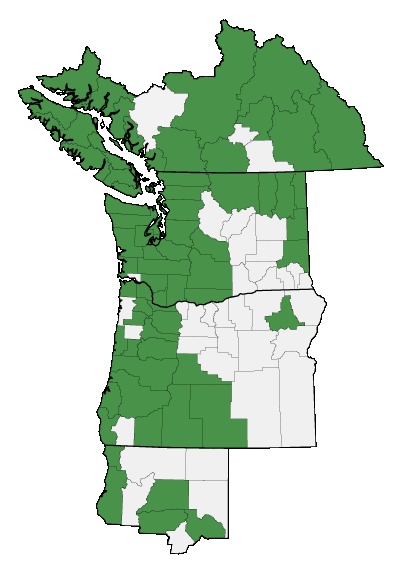 Map of where plant is found