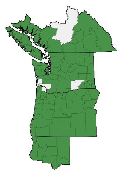 Map of where plant is found