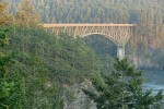 Deception Pass bridge at sunset